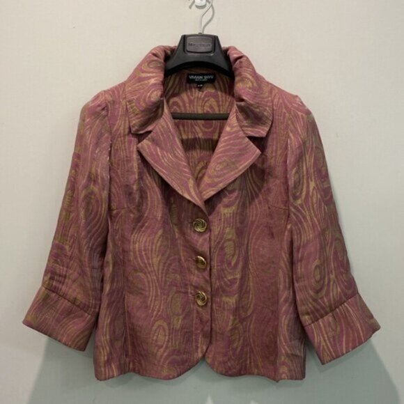 Vivian Shyn Gold flex Blazer size XL coat - Picture 2 of 12